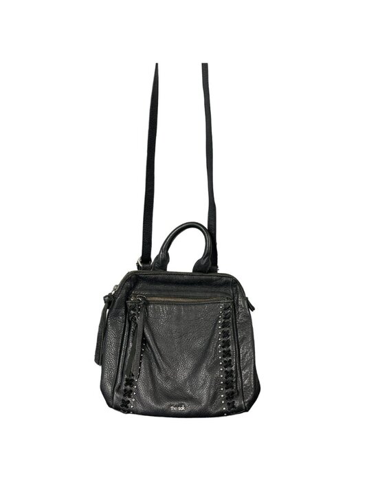 The Sak Loyola Black Pebble Leather Convertible Mini Backpack Bag Purse 8x9x3